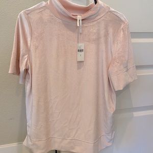Velvet mock neck top